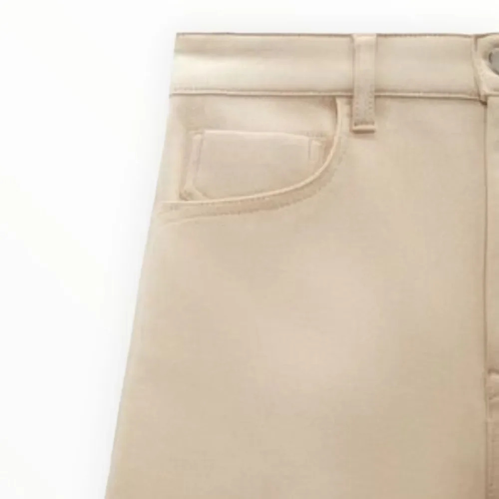 ZARA Ecru Faux Suede High Waist Shorts NWT Size 6 / 28 - Picture 4 of 8